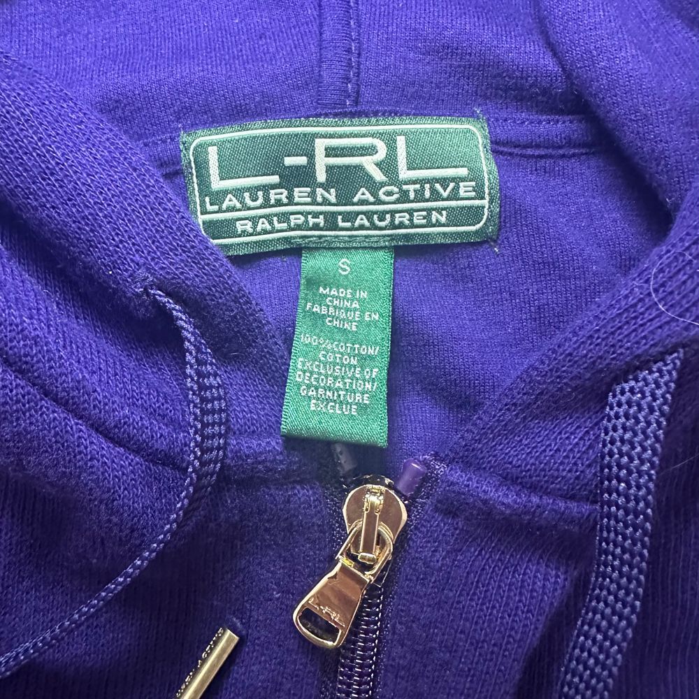 100% cotton vintage Ralph Lauren active purple zipper hooded sweater size small - Picture 4 of 4